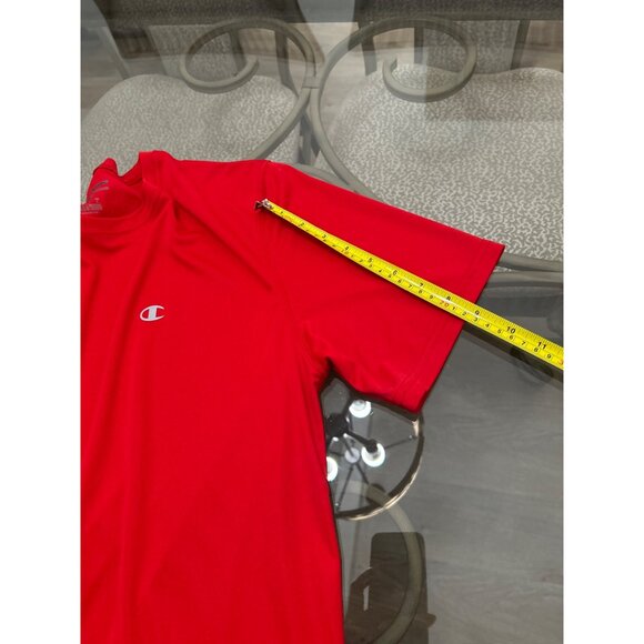 Champion Red Athletic T-Shirt Short Sleeve Mens Size M Breathable Performance Fa - Picture 6 of 6